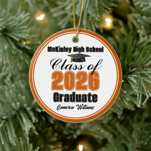 Personalized Orange Class of 2026 Graduation Photo