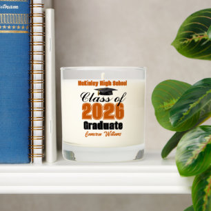 Personalized Orange Class of 2026 Graduation Scented Candle
