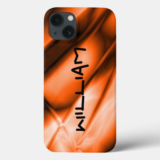 Personalized Orange Colored iPhone Tough Case (Back)