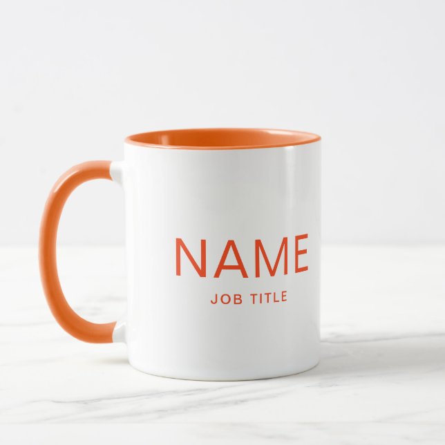 Personalized Orange Combo Mug with Your Name (Left)