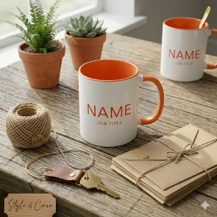 Personalized Orange Combo Mug with Your Name