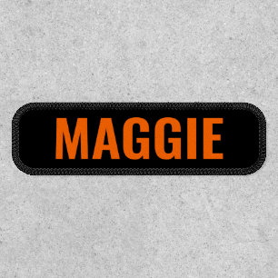 Personalized Orange Dog Name Patch