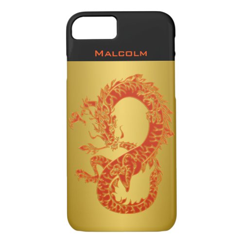 Personalized Orange Dragon 2 iPhone 7 Case