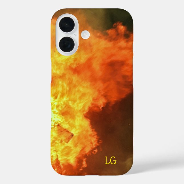 Personalized Orange Fire Sturdy Apple iPhone Case (Back)