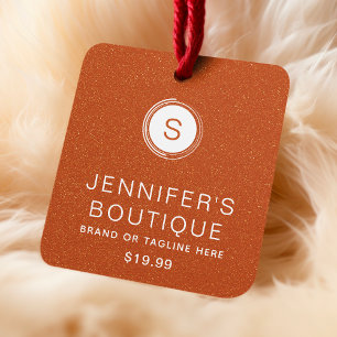 Personalized Orange Glitter Boutique Branding Calling Card