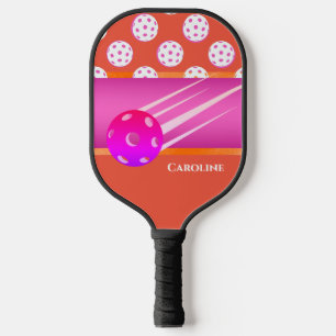 Personalized Orange & Hot Pink Pickleball Paddle