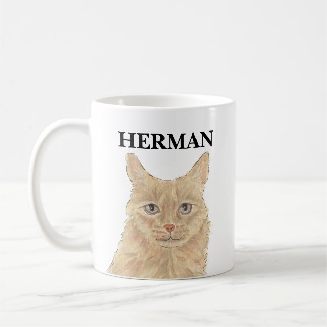 Personalized Orange Maine Coon Beverage Coaster Coffee Mug (Left)