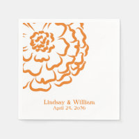 Personalized Orange Marigold Flower Floral Wedding