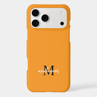 Personalized Orange Monogram Initial iPhone 17Case 17 Pro Max Case