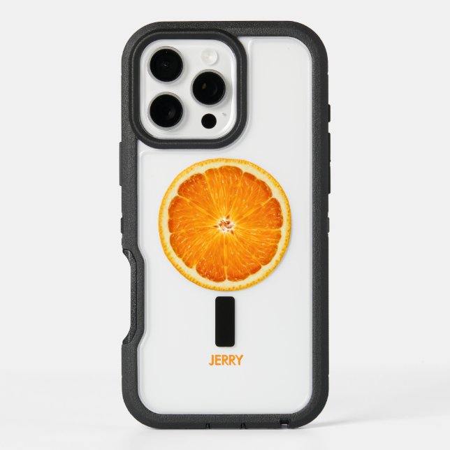 Personalized Orange Name Otterbox iPhone Case (Back)