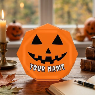 Personalized Orange Pumpkin Halloween Your Name Acrylic Award
