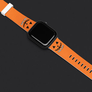 Personalized Orange Pumpkin Halloween Your Name Apple Watch Band