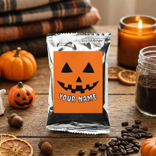 Personalized Orange Pumpkin Halloween Your Name Coffee Drink Mix