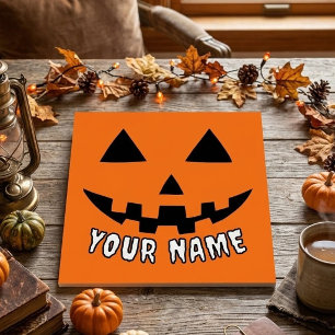 Personalized Orange Pumpkin Halloween Your Name Foam Board