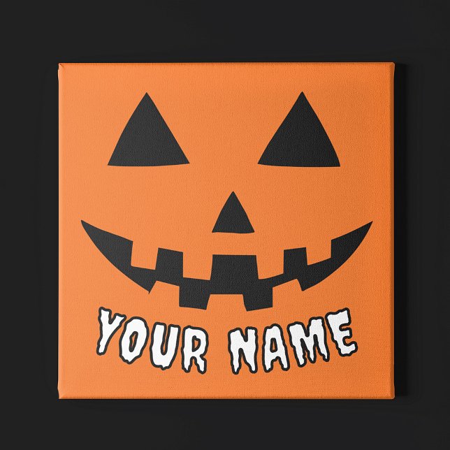 Personalized Orange Pumpkin Halloween Your Name Gallery Wrap (Creator Uploaded)