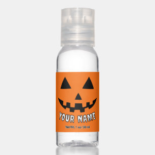 Personalized Orange Pumpkin Halloween Your Name Hand Sanitizer