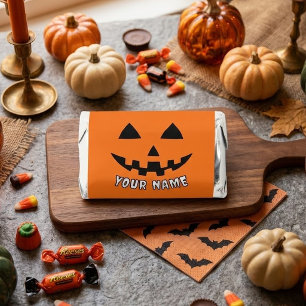 Personalized Orange Pumpkin Halloween Your Name Hershey's Miniatures