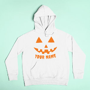 Personalized Orange Pumpkin Halloween Your Name Hoodie