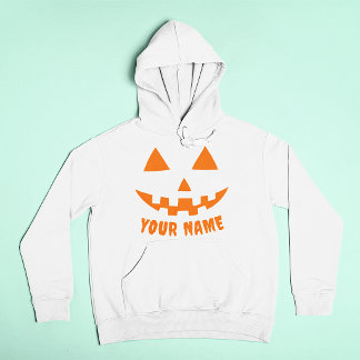Personalized Orange Pumpkin Halloween Your Name Hoodie