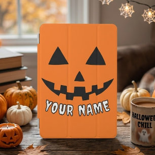 Personalized Orange Pumpkin Halloween Your Name iPad Mini Cover