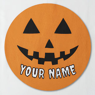 Personalized Orange Pumpkin Halloween Your Name Labels