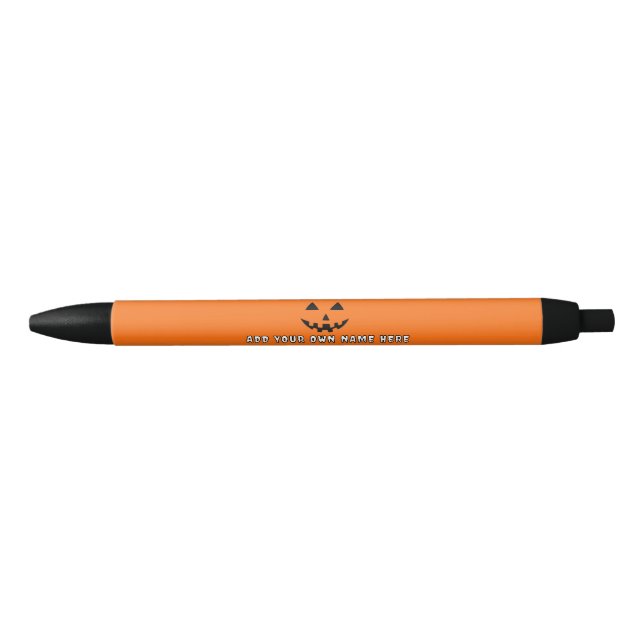 Personalized Orange Pumpkin Halloween Your Name Pen (Front)
