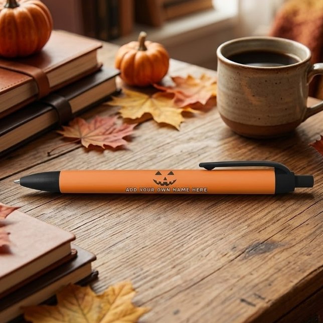 Personalized Orange Pumpkin Halloween Your Name Pen (Creator Uploaded)