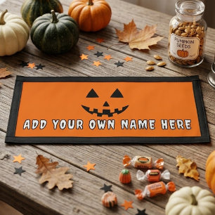 Personalized Orange Pumpkin Halloween Your Name Pennant