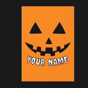 Personalized Orange Pumpkin Halloween Your Name Poster