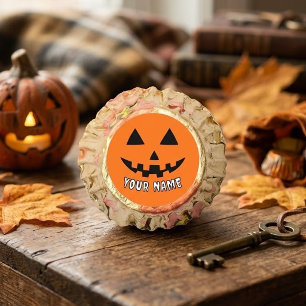 Personalized Orange Pumpkin Halloween Your Name Reese's Peanut Butter Cups