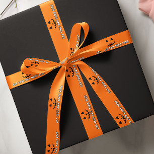 Personalized Orange Pumpkin Halloween Your Name Satin Ribbon