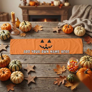 Personalized Orange Pumpkin Halloween Your Name Scarf