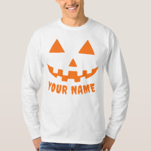 Personalized Orange Pumpkin Halloween Your Name T-Shirt