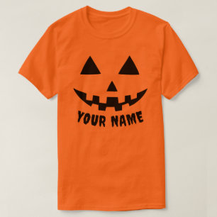 Personalized Orange Pumpkin Halloween Your Name T-Shirt