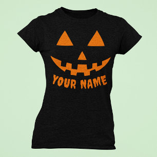 Personalized Orange Pumpkin Halloween Your Name T-Shirt