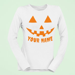 Personalized Orange Pumpkin Halloween Your Name T-Shirt