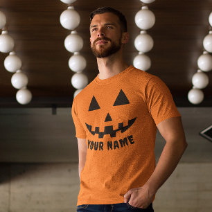 Personalized Orange Pumpkin Halloween Your Name T-Shirt