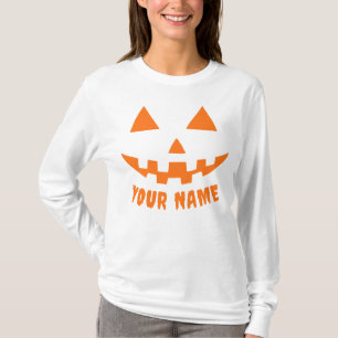 Personalized Orange Pumpkin Halloween Your Name T-Shirt