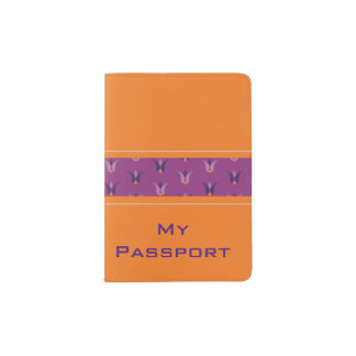 Personalized Orange & Purple Passport Holder