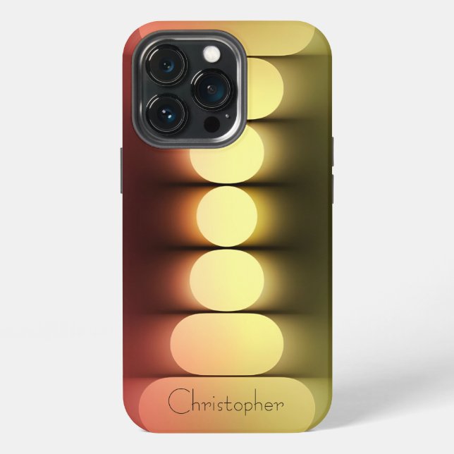 Personalized orange Radial Texture iphone 15  Case (Back)