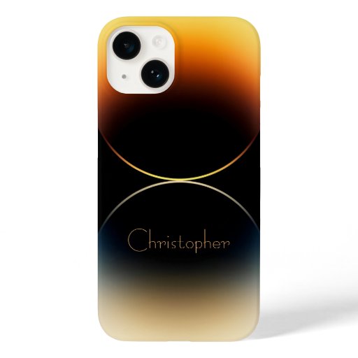 Personalized orange Radial Texture iphone 15 Case-Mate iPhone 14 Case