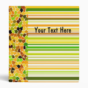 Personalized - Orange Red Yellow Apple Green Brown 3 Ring Binder