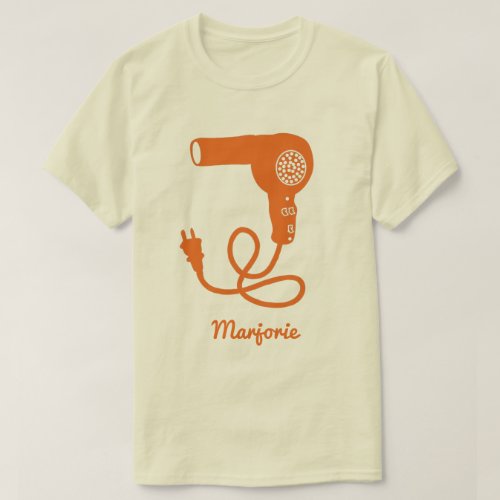 Personalized Orange Retro Hairdryer Blow Dryer T_Shirt