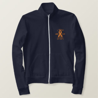 Personalized Orange Ribbon Awareness Embroidery Embroidered Jacket