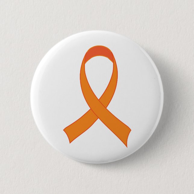 Personalized Orange Ribbon Awareness Gift Button (Front)
