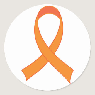 Personalized Orange Ribbon Awareness Gift Classic Round Sticker