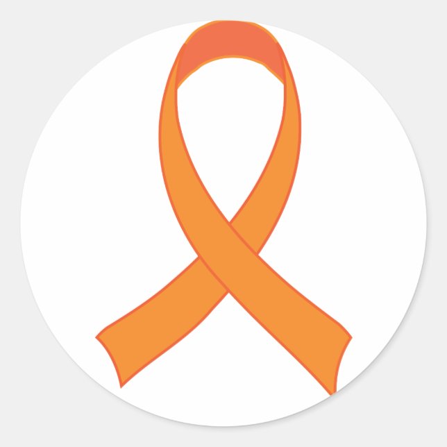 Personalized Orange Ribbon Awareness Gift Classic Round Sticker (Front)