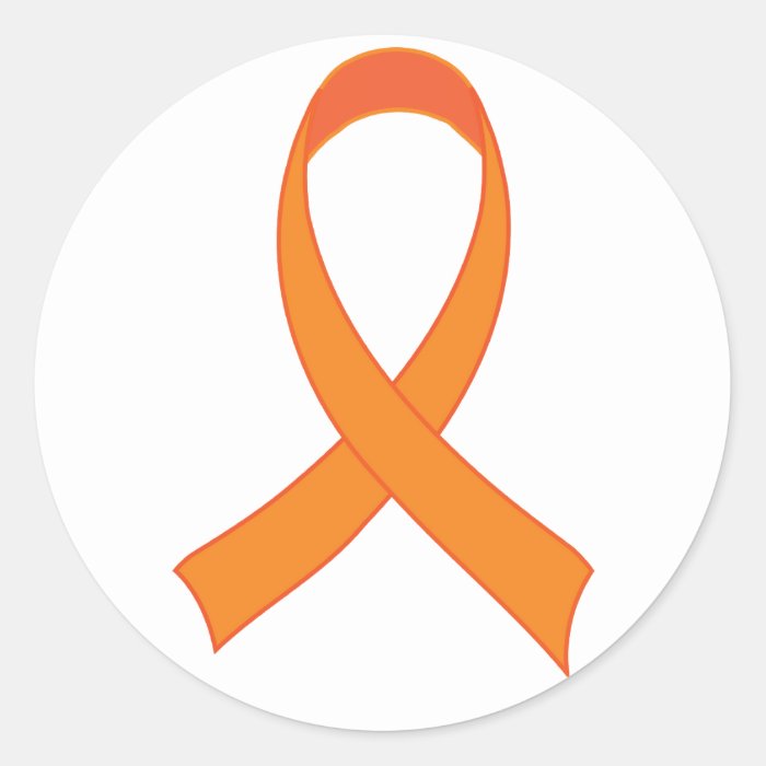 Personalized Orange Ribbon Awareness Gift Sticker