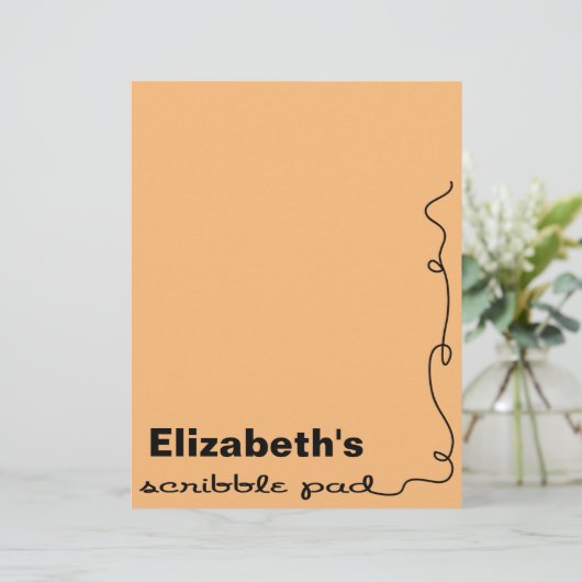 Personalized Orange Scribble Pad (Standing Front)