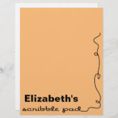 Personalized Orange Scribble Pad (Front/Back)